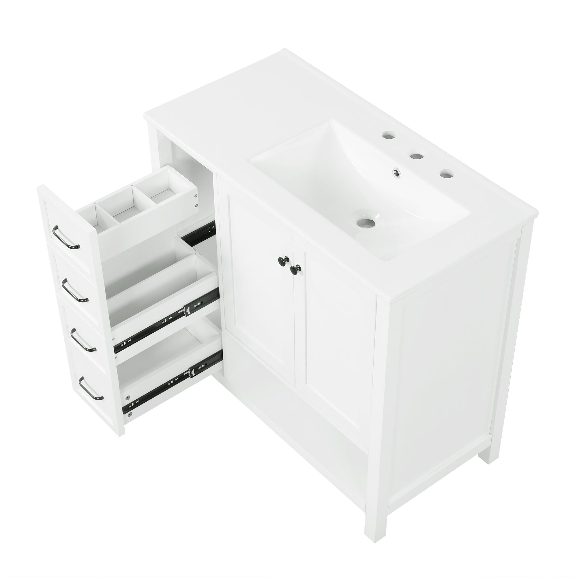 Modern Bathroom Vanity With Sink Top, 2 Doors And 2 Drawers