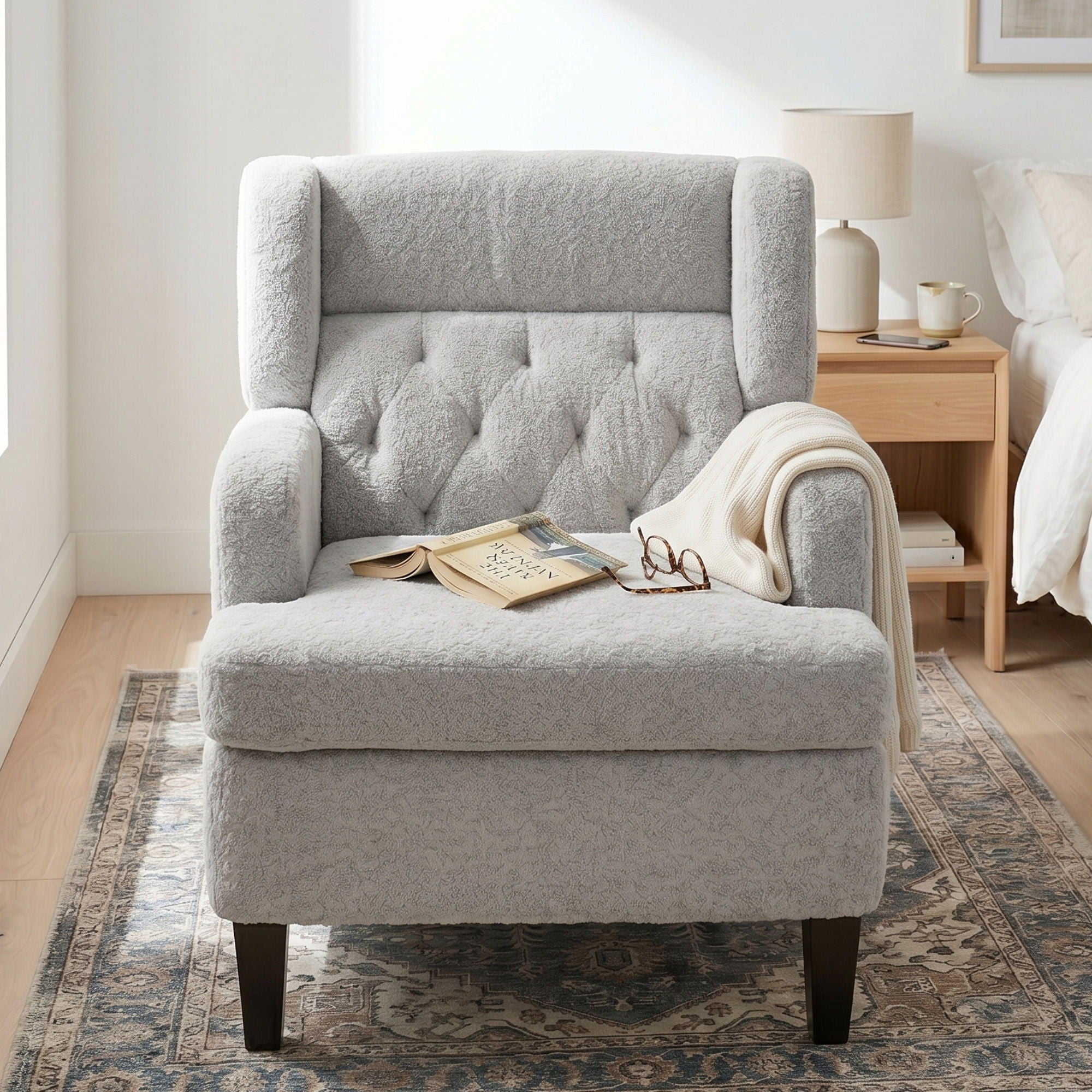 Modern Tufted Upholstered Accent Chair For Living Room