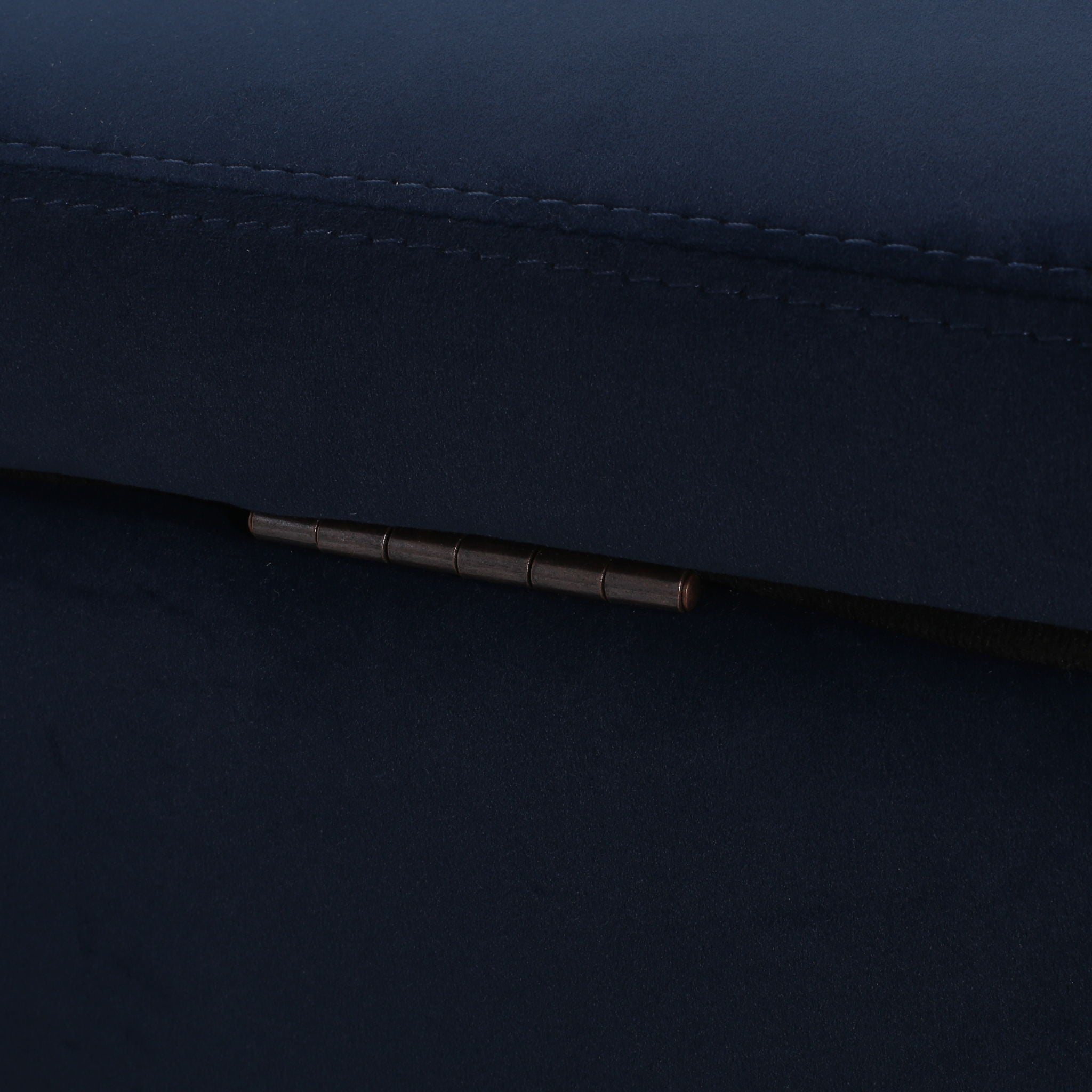 Velvet Storage Bench, Upholstered End Of Bed, Storage Ottoman Benches, Fabric Ottoman Bench With Large Storage Space For Living Room Entryway Bedroom - Dark Blue