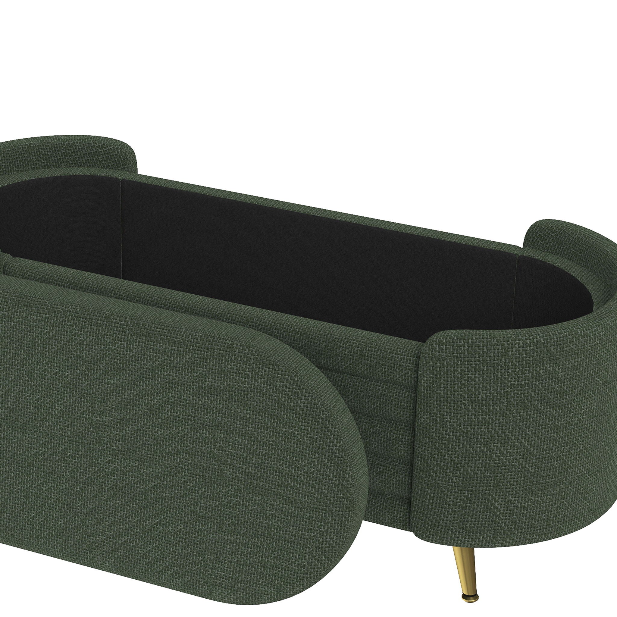 Modern Oval Storage Ottoman With Upholstery