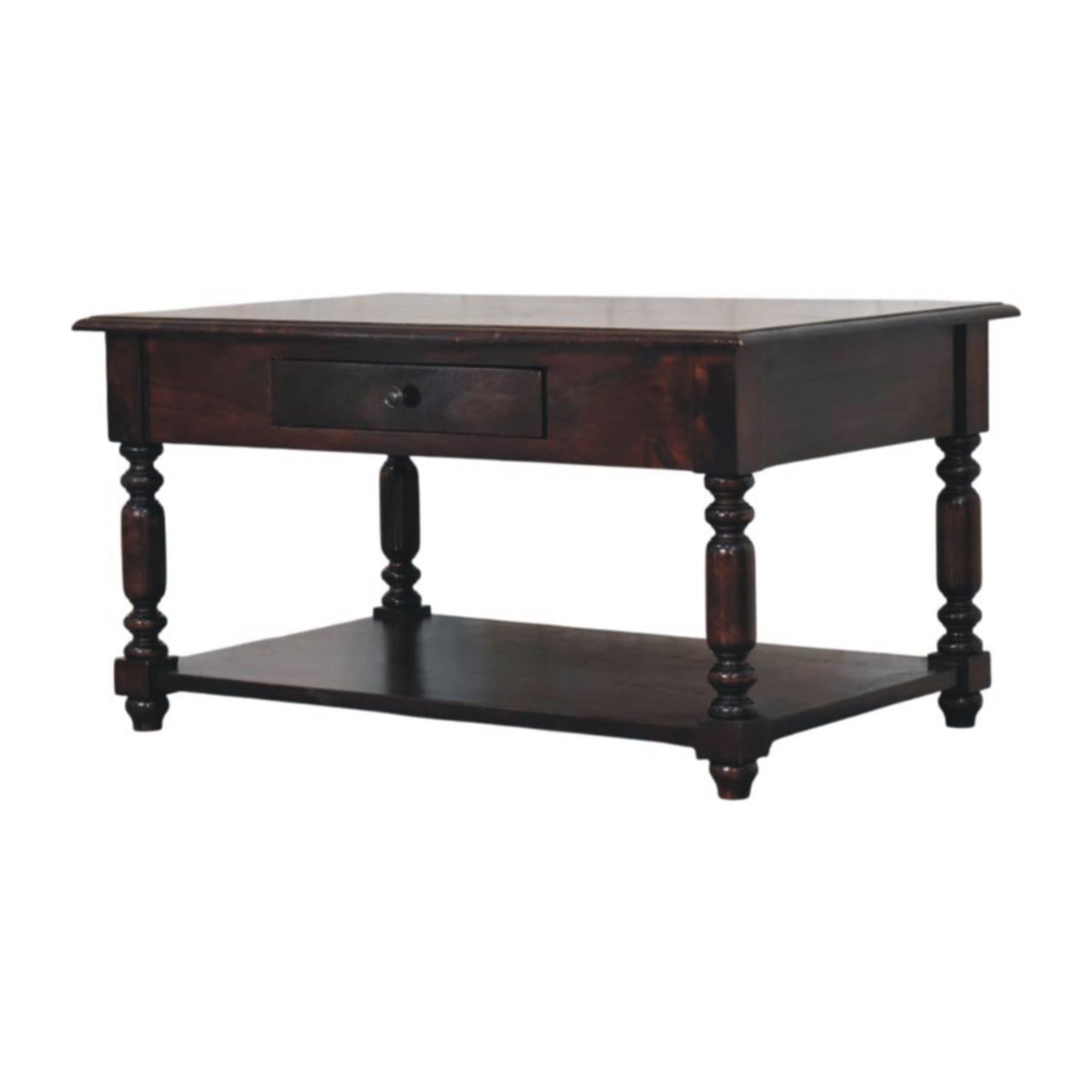 Turned Legs Drawer Table