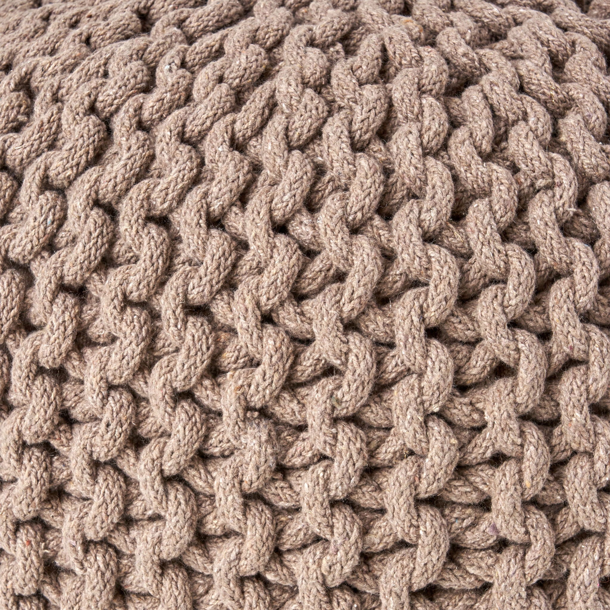 Moro - Knitted Round Pouf With Pumpkin Shape