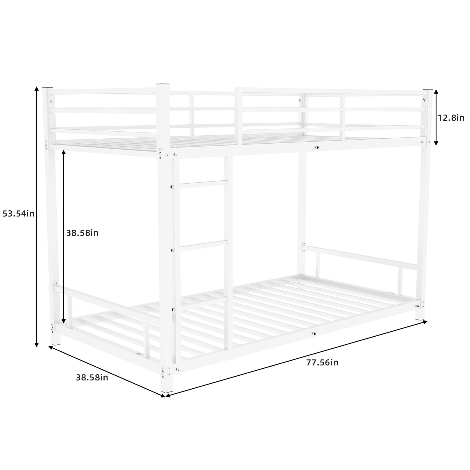 Bunk Bed With Noise Reduction And Safety Guardrail