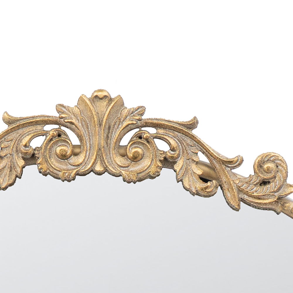 Classic Design Mirror With Baroque Inspired Frame For Bathroom, Entryway Console Lean Against Wall
