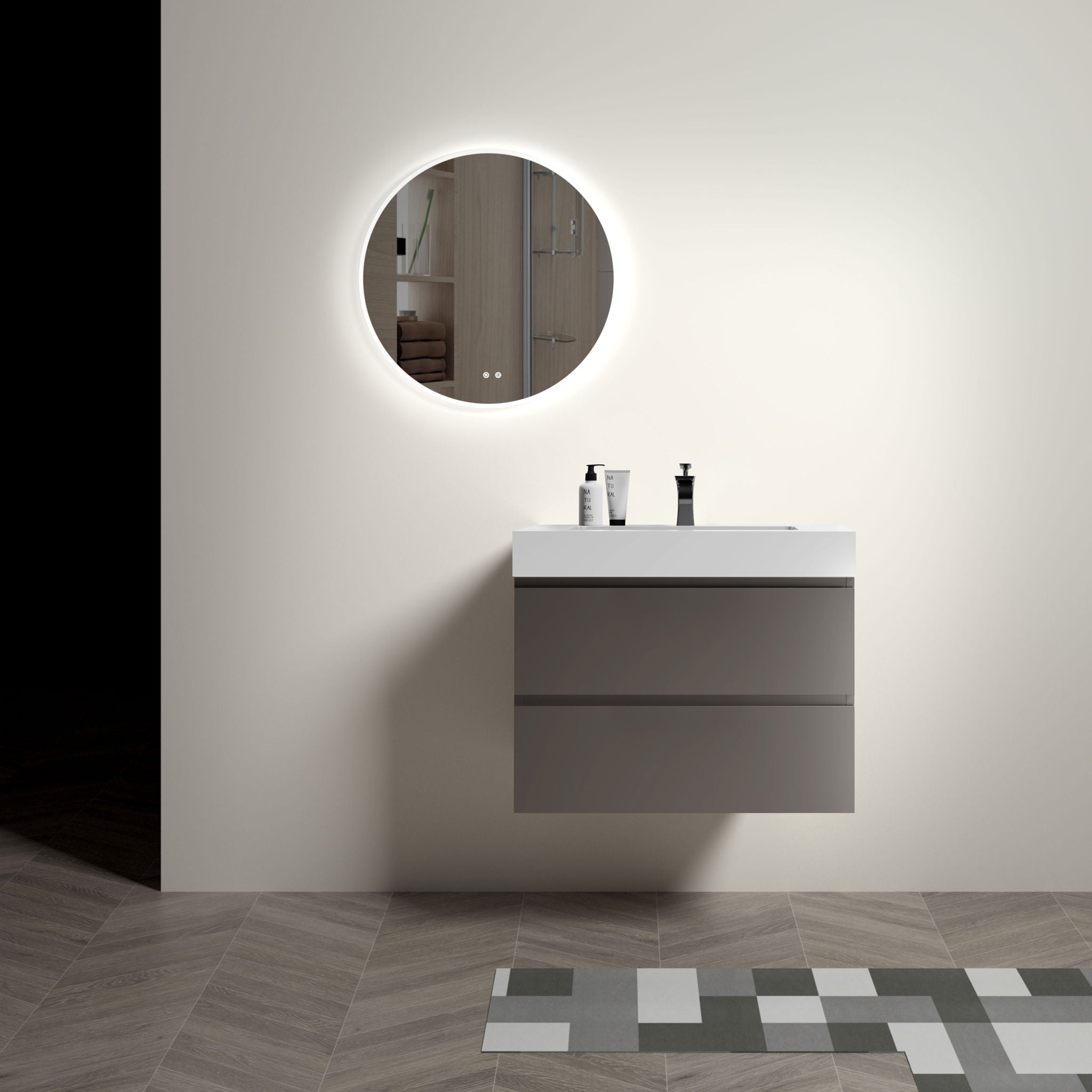 Alice - Bathroom Vanity With Sink, Wall Mounted, Floating