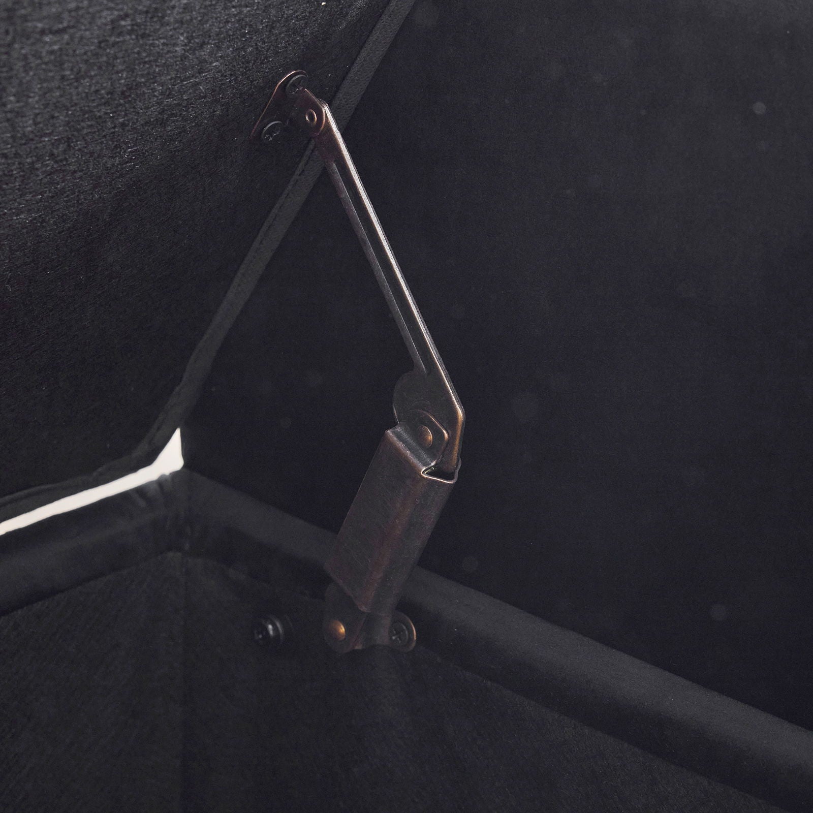 Queen Button Bedside Storage Bench With Armrests, Nailhead Trim