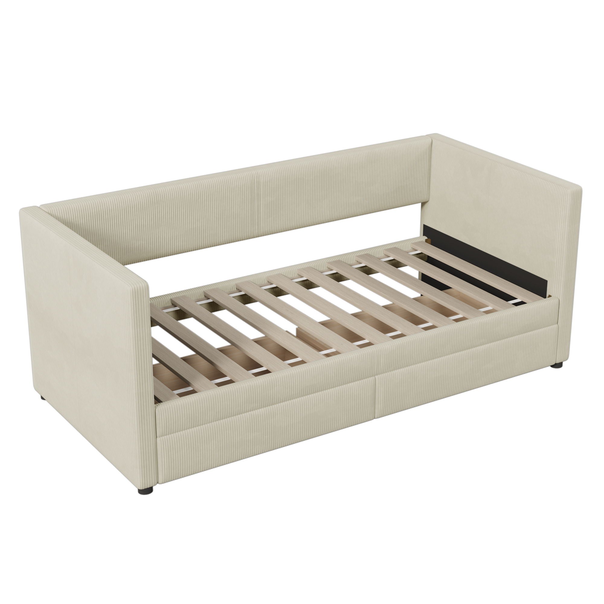 Daybed With Two Drawers And Wood Slat
