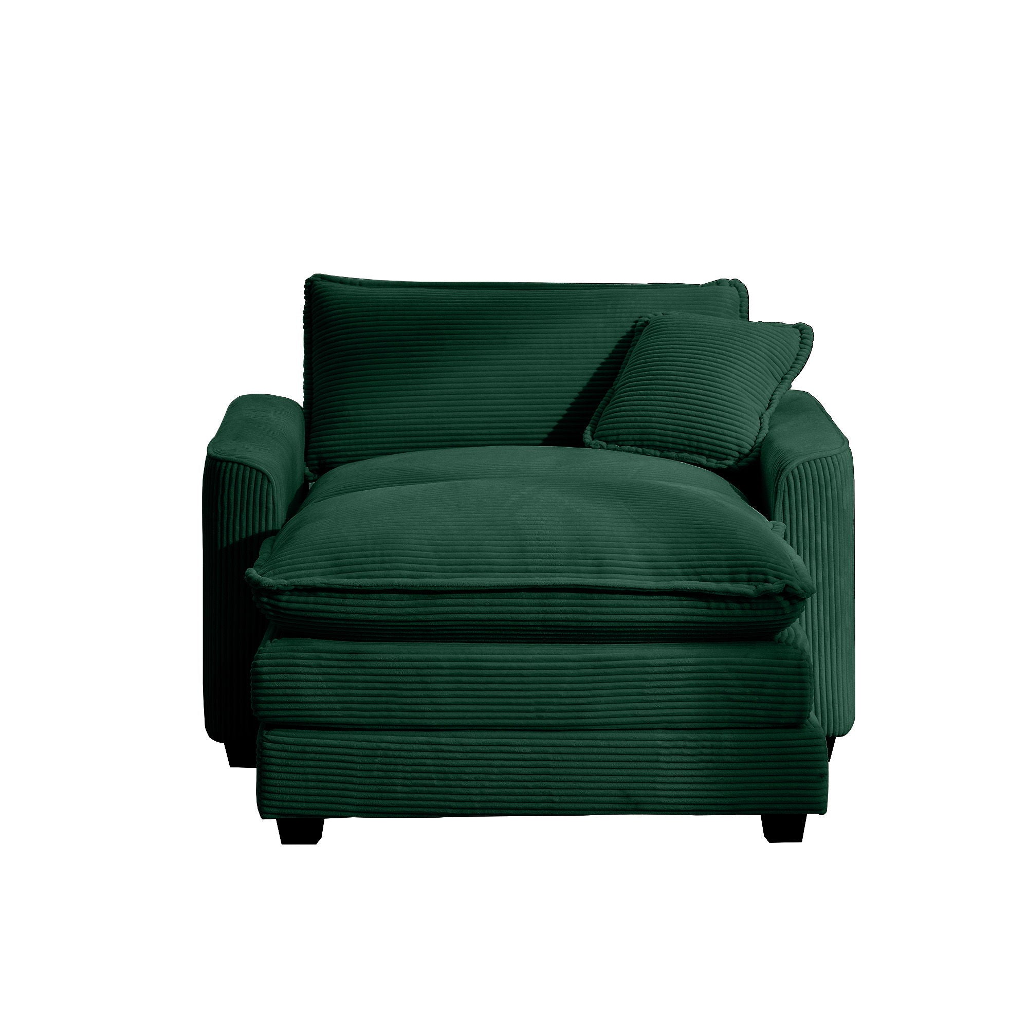 Classic Modern Comfortable Single Chair Deep Seat Sofa With Footstool