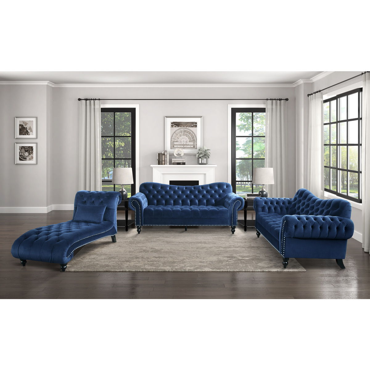 Rosalie - Loveseat - Navy Blue