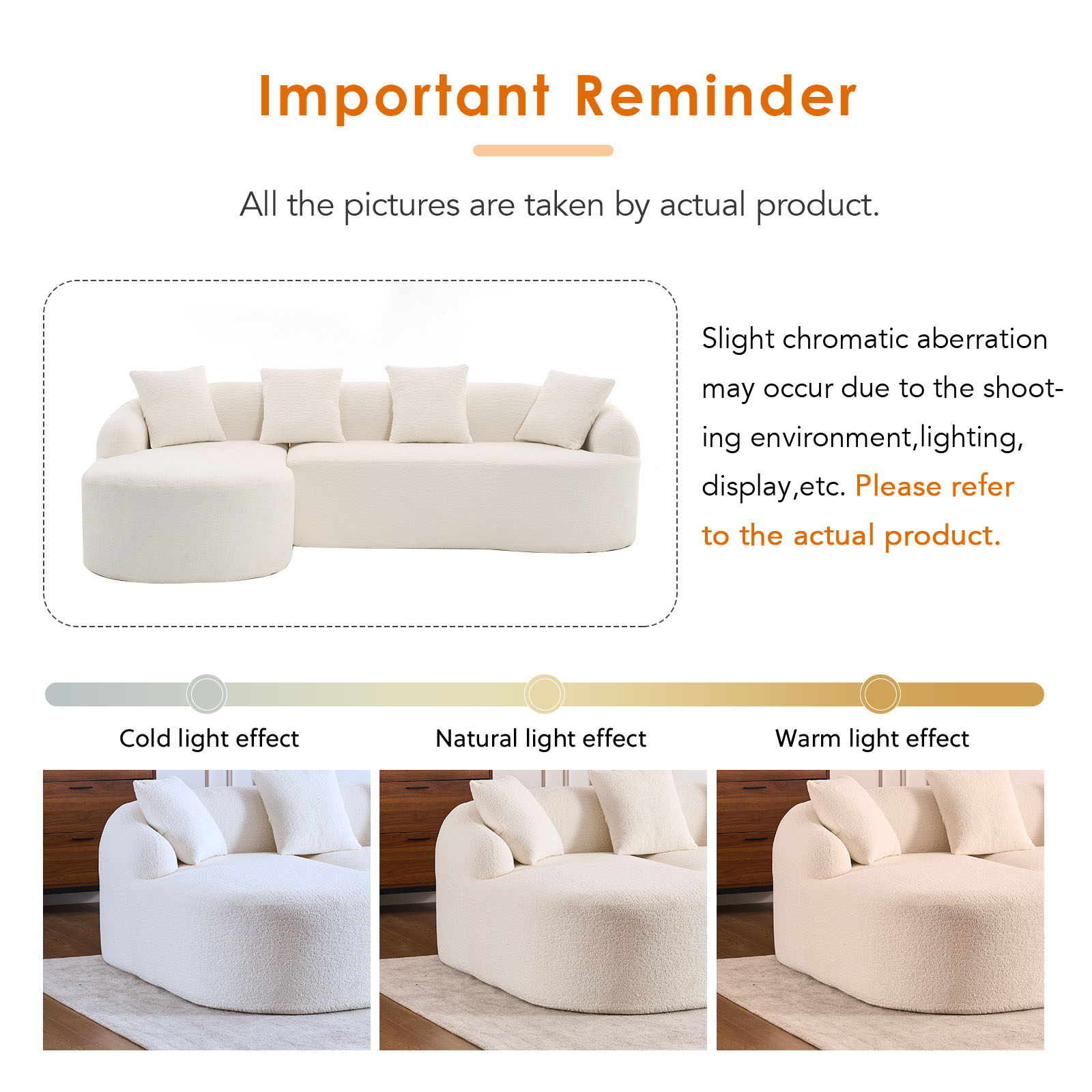 Combined Sofa With 4 Pillows