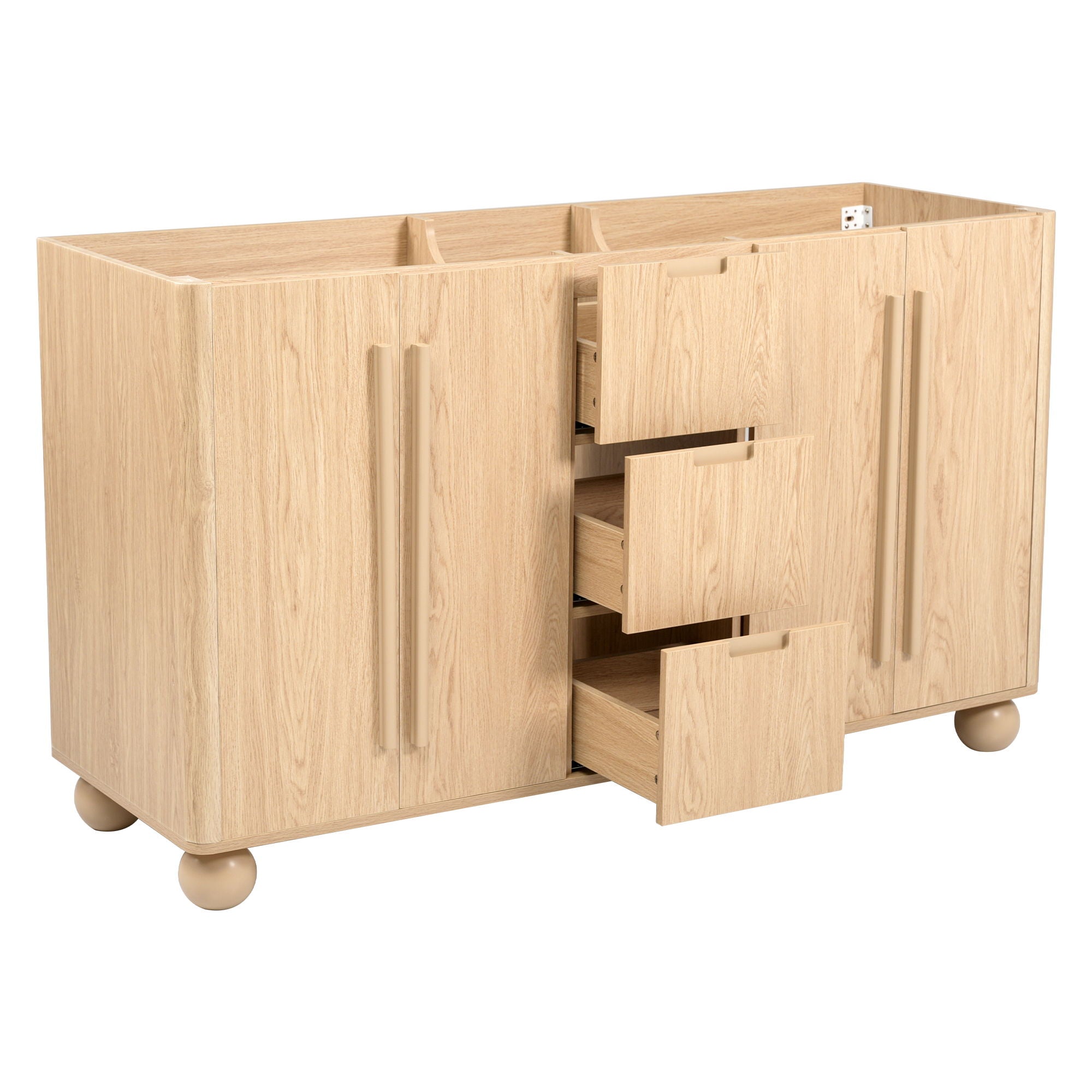 Bathroom Vanity Cabinet Only, 3 Drawers 4 Doors, Soft Close, Adjustable Shelf - Wood