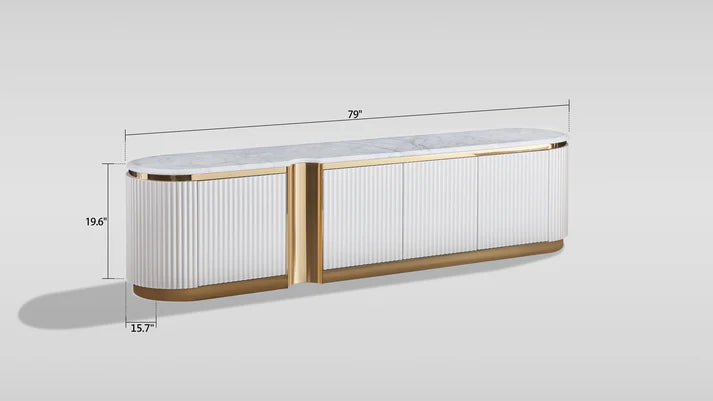 Valente TV Console (Cream White)
