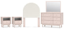 Wistenpine Pink Panel Bedroom Set