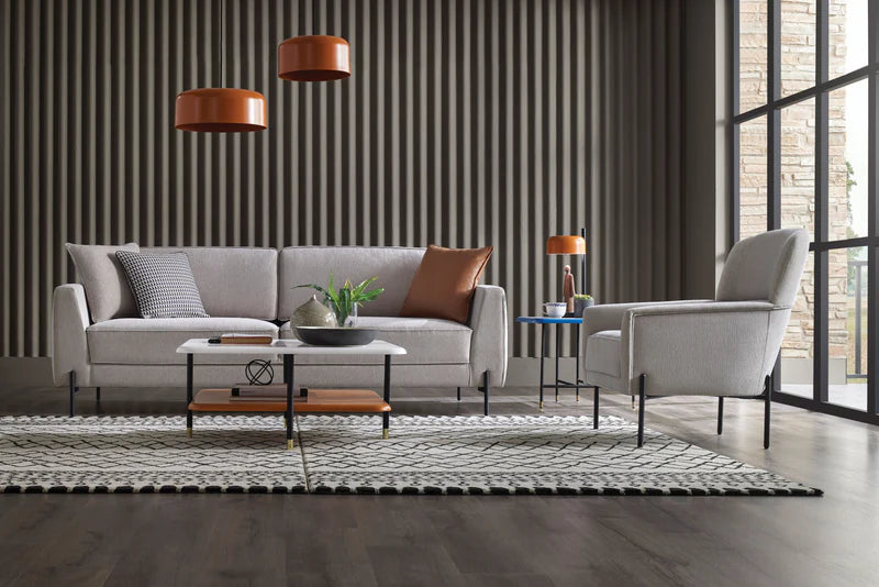 Dante Light Gray 3-Seater Sofa