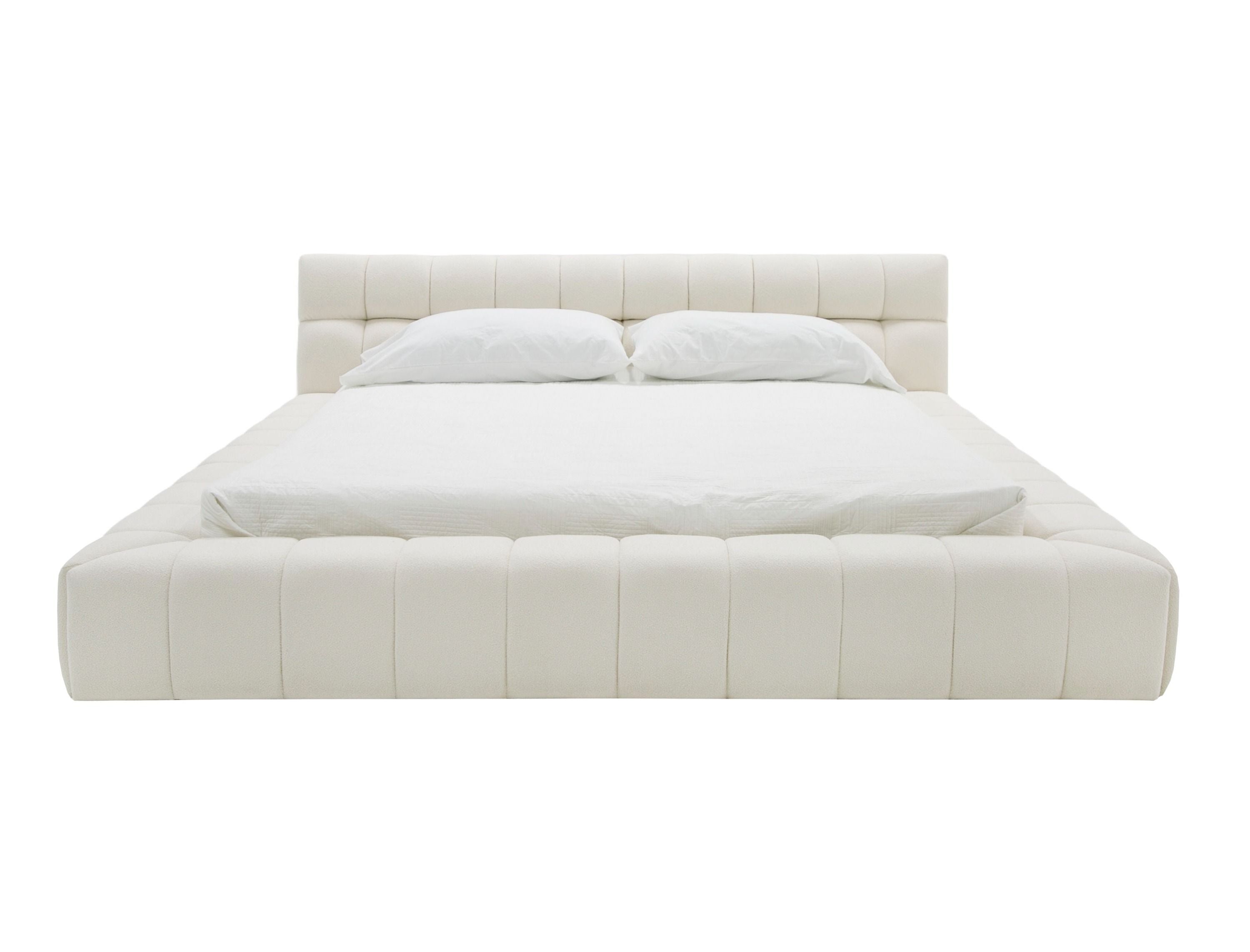 Divani Casa Tyree - Modern Tufted Off-White Fabric Bed