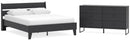 Socalle Panel Bedroom Set Platform Bed with Dresser, Chest and Nightstand Grey