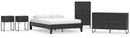 Socalle Bedroom Set Panel Platform Bed with Dresser and 2 Nightstands