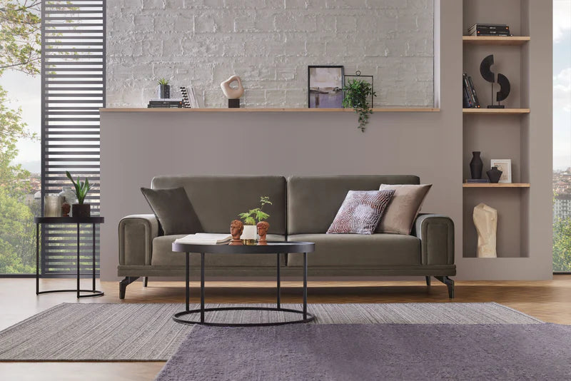 Evora Khaki Green 3-Seater Sofa Bed