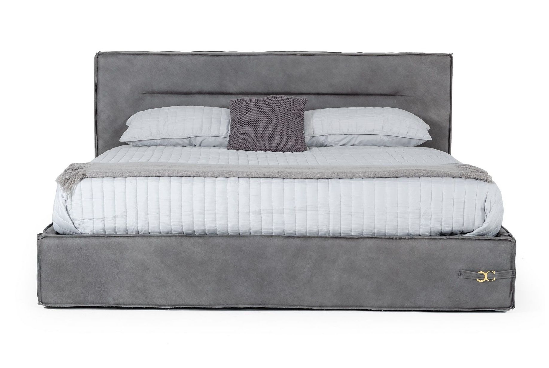 Lamod Italia Hollywood - Italian Contemporary Grey Leather Bed
