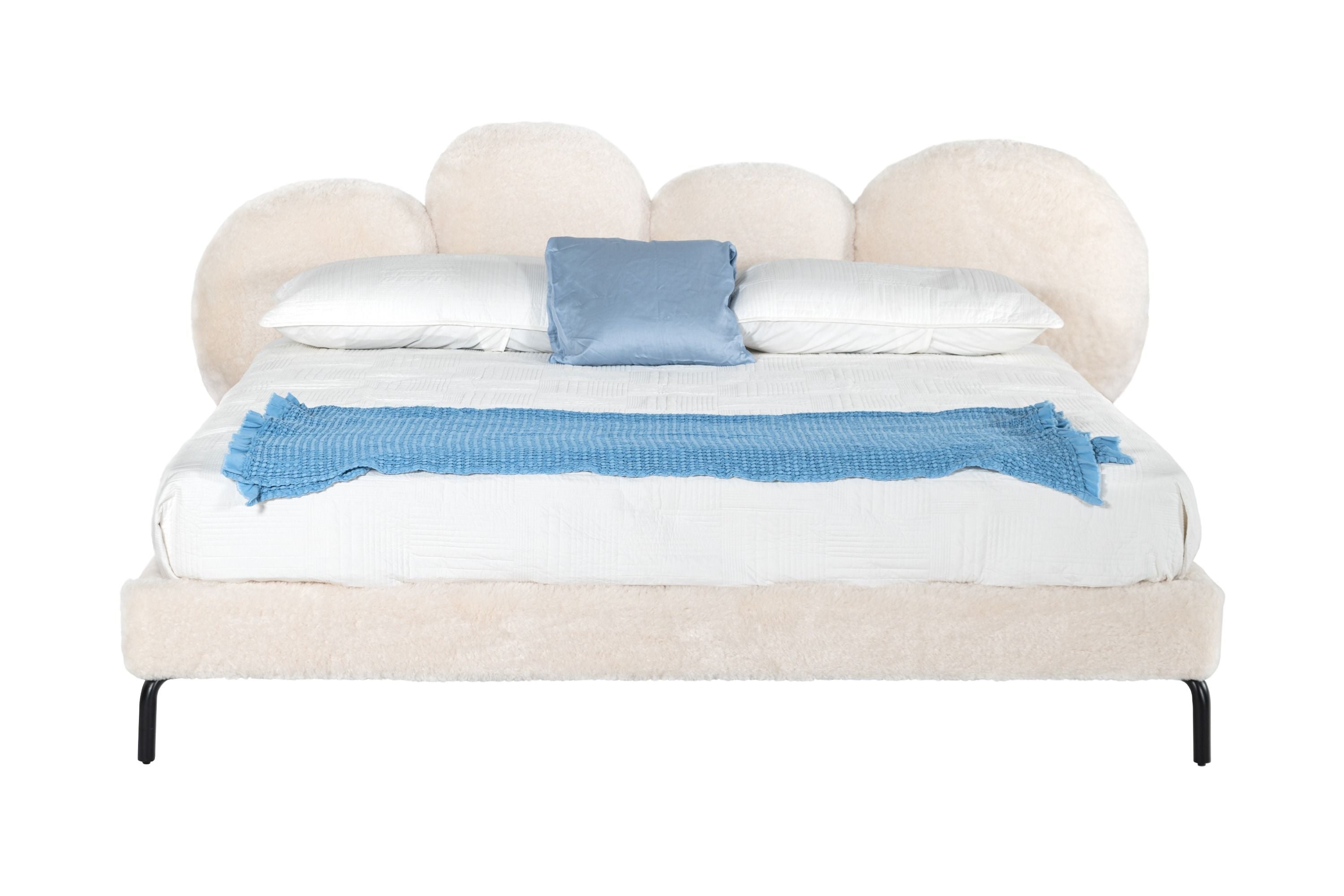 Modrest Destiny - Contemporary White Sherpa Bubble Bed
