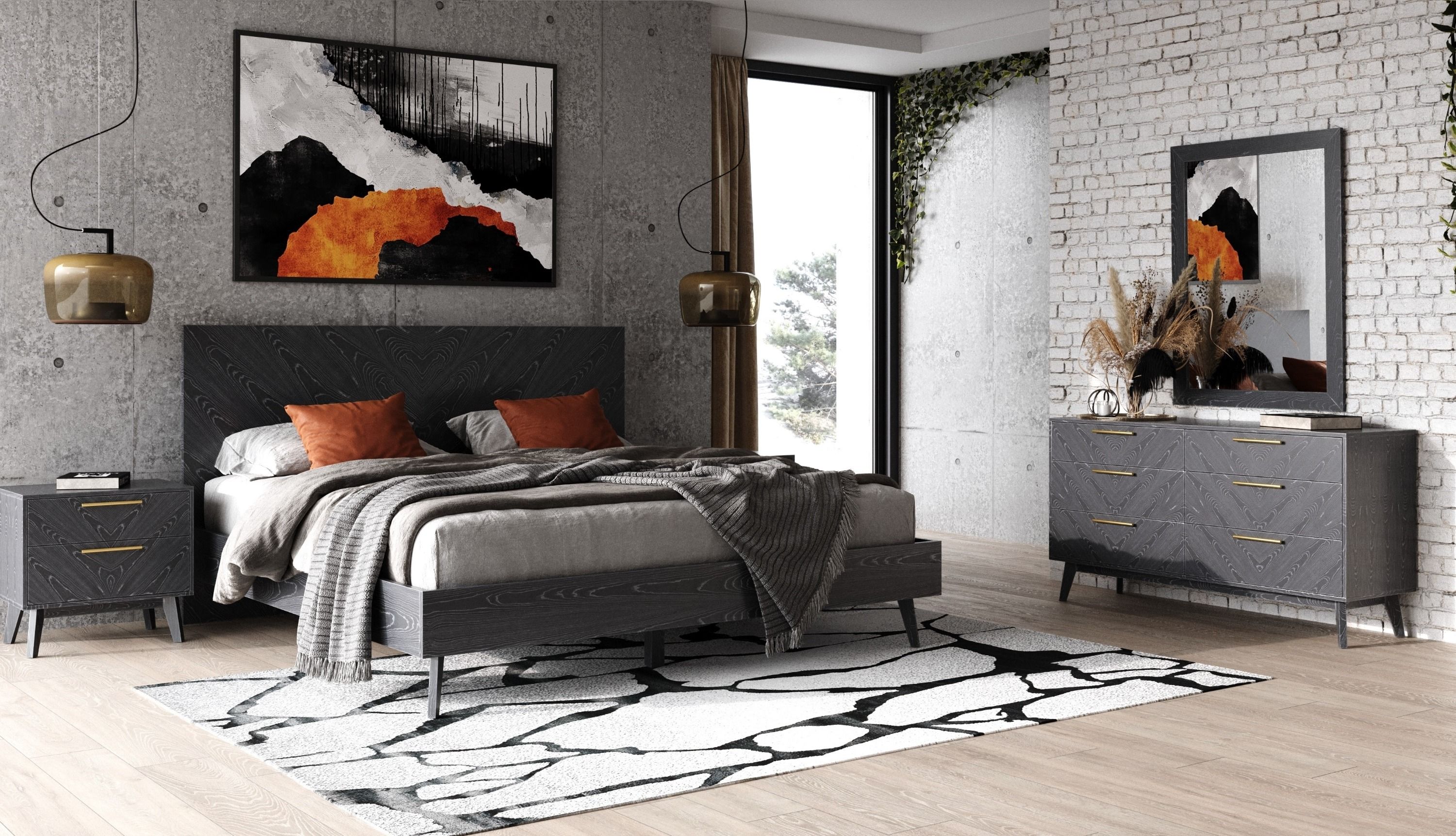 Modrest Diana - Modern Grey Ash Bedroom Set