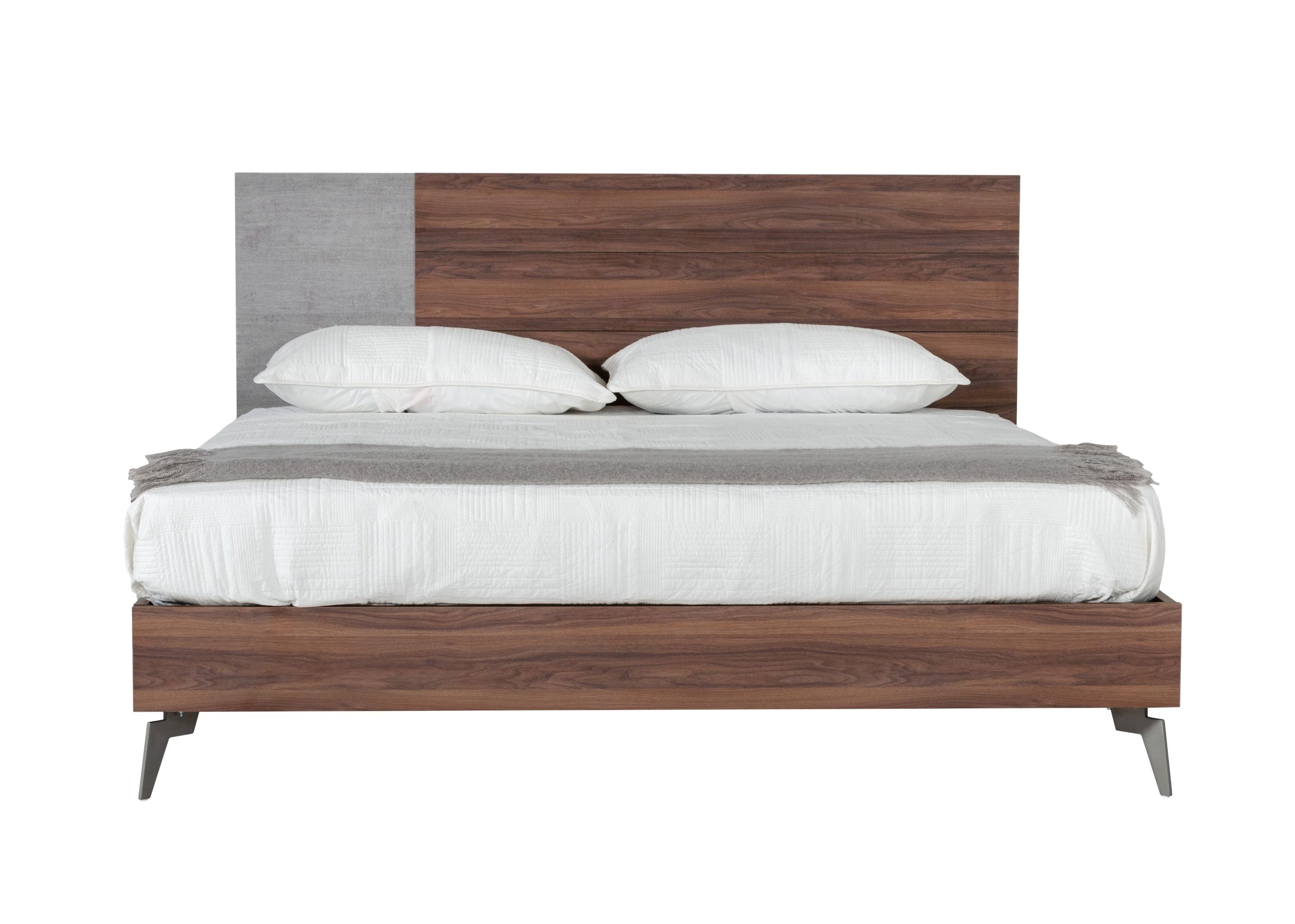 Nova Domus Palermo - Modern Italian Faux Concrete & Walnut Bed