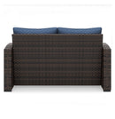 Windglow Outdoor Loveseat and 2 Chairs with Coffee Table