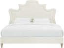 Serenity Cream Velvet Bed in Queen