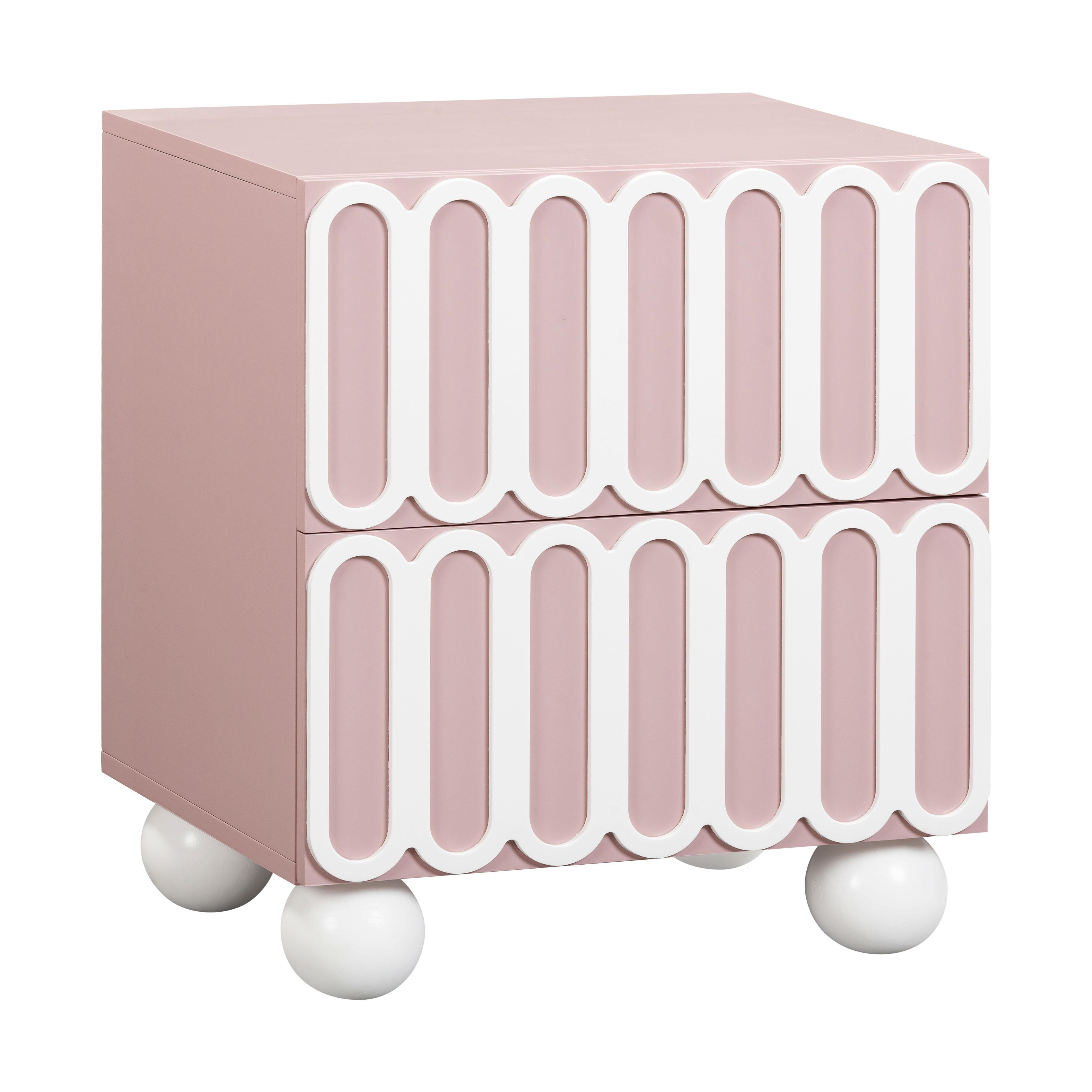 Tori Motif Mauve Nightstand - UK