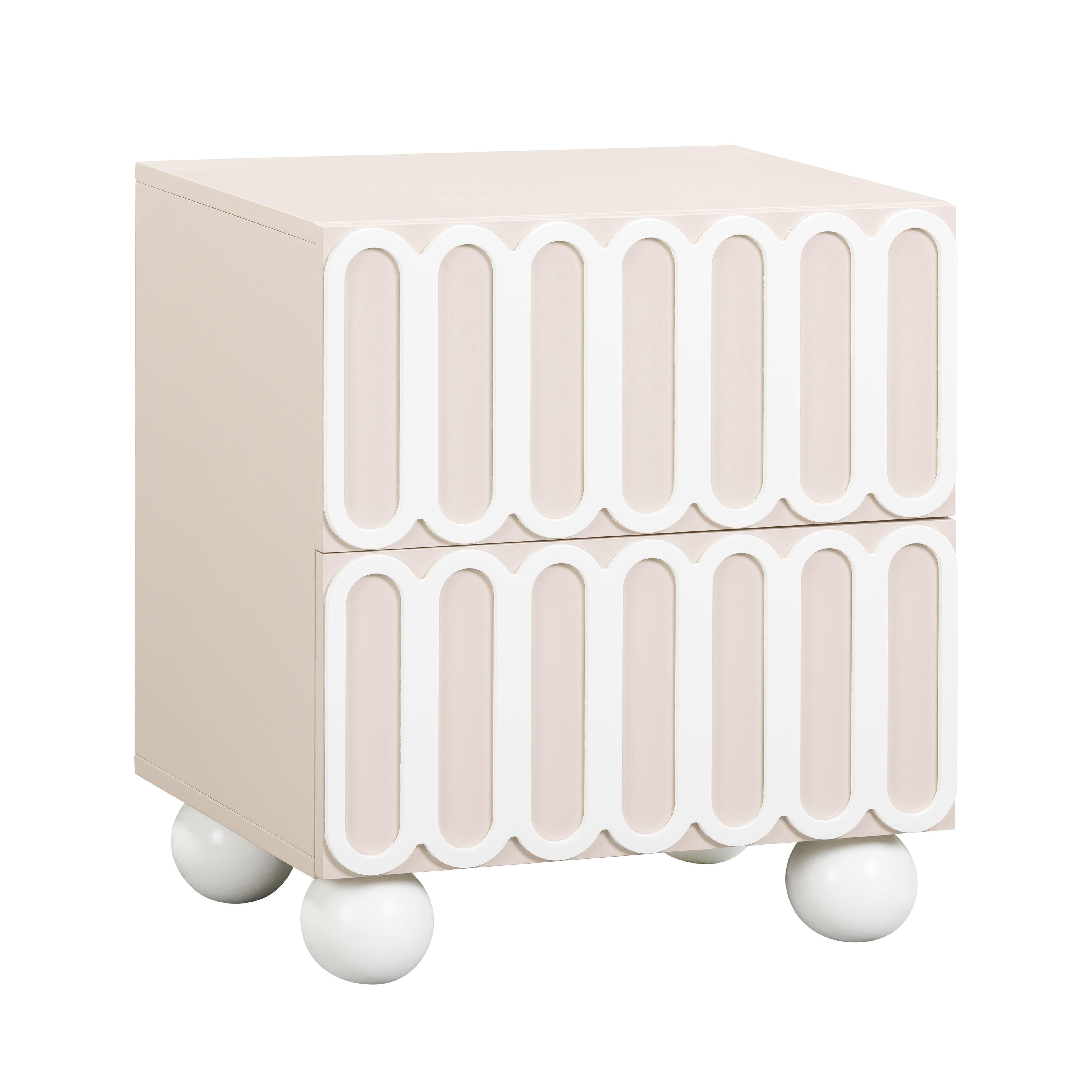 Tori Motif Taupe Nightstand - UK