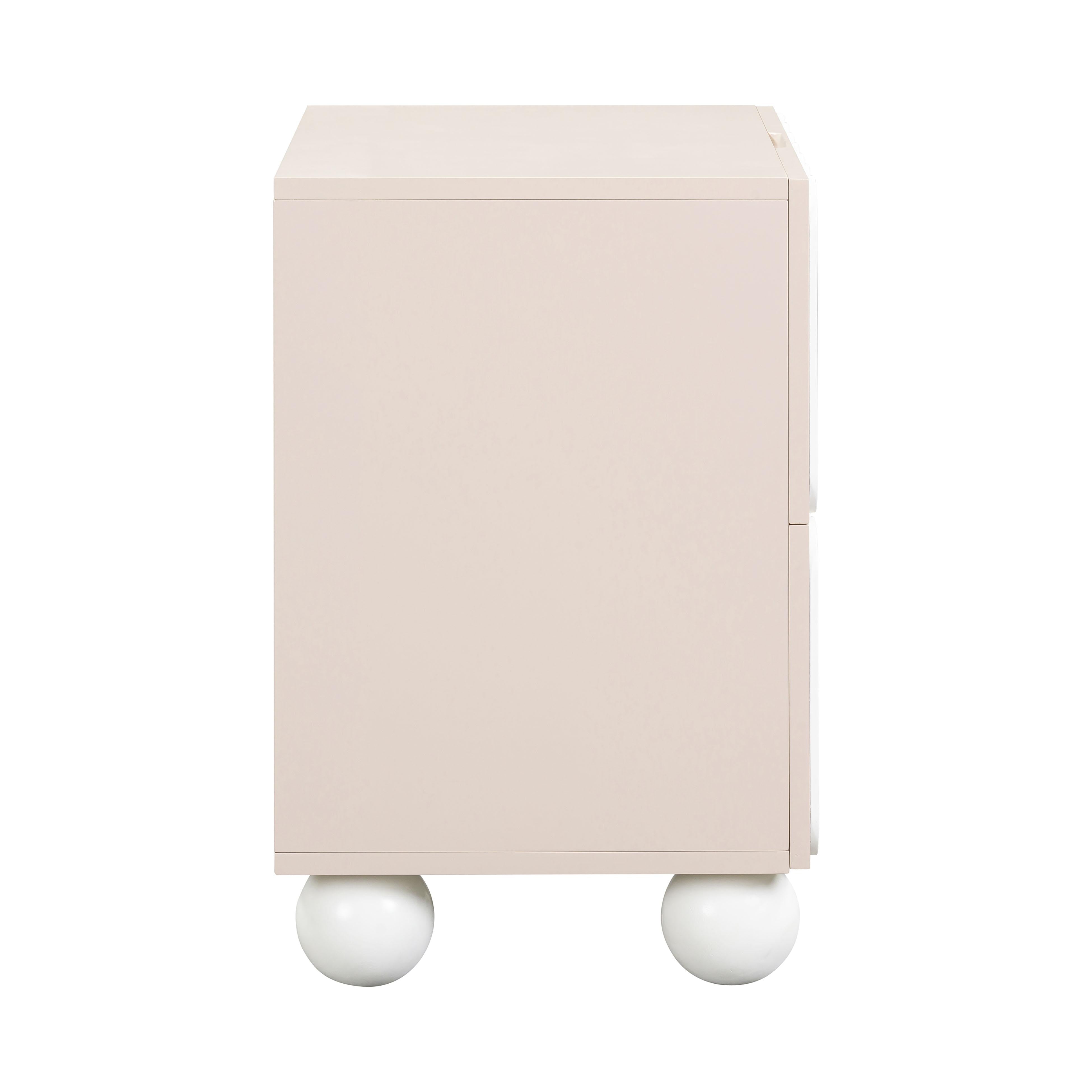 Tori Motif Taupe Nightstand