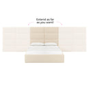 Eliana Cream Velvet King Bed with Wings