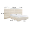 Eliana Cream Boucle Queen Bed with Wings