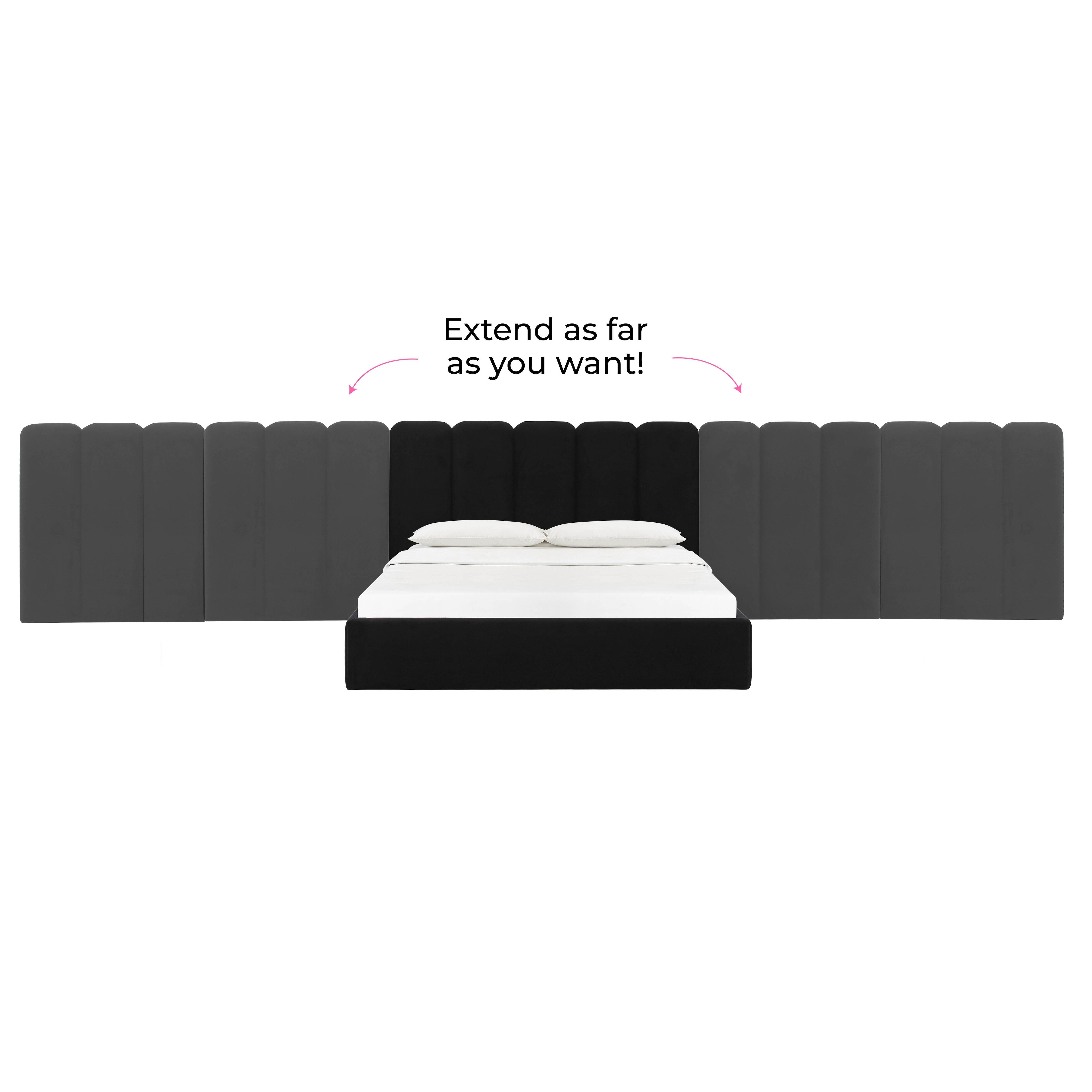 Palani Black Velvet King Bed