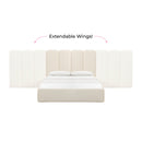 Palani Cream Boucle Queen Bed with Wings