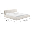 Karol Cream Vegan Leather Queen Bed