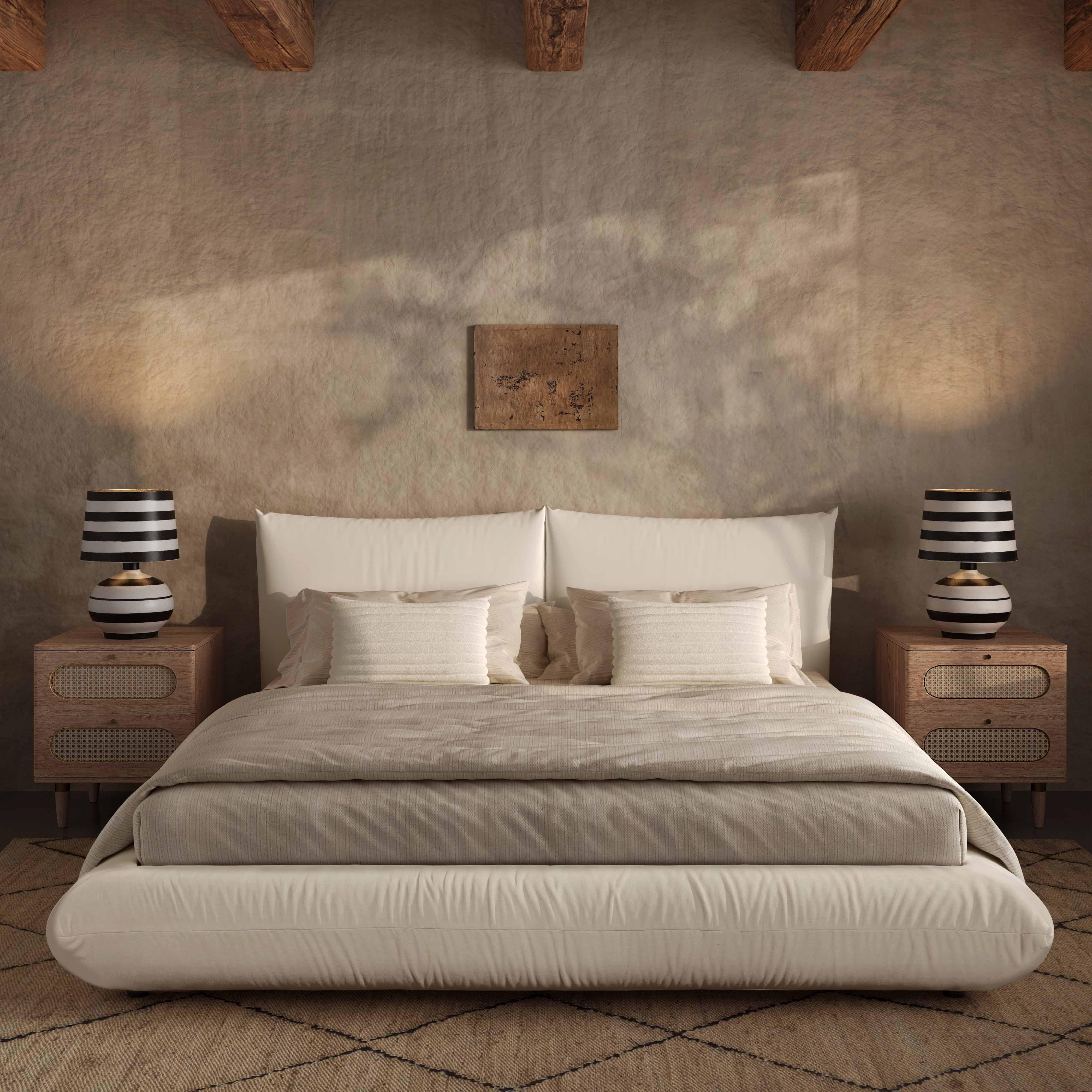 Romp Cream 100% Recycled Linen UK Super King Bed