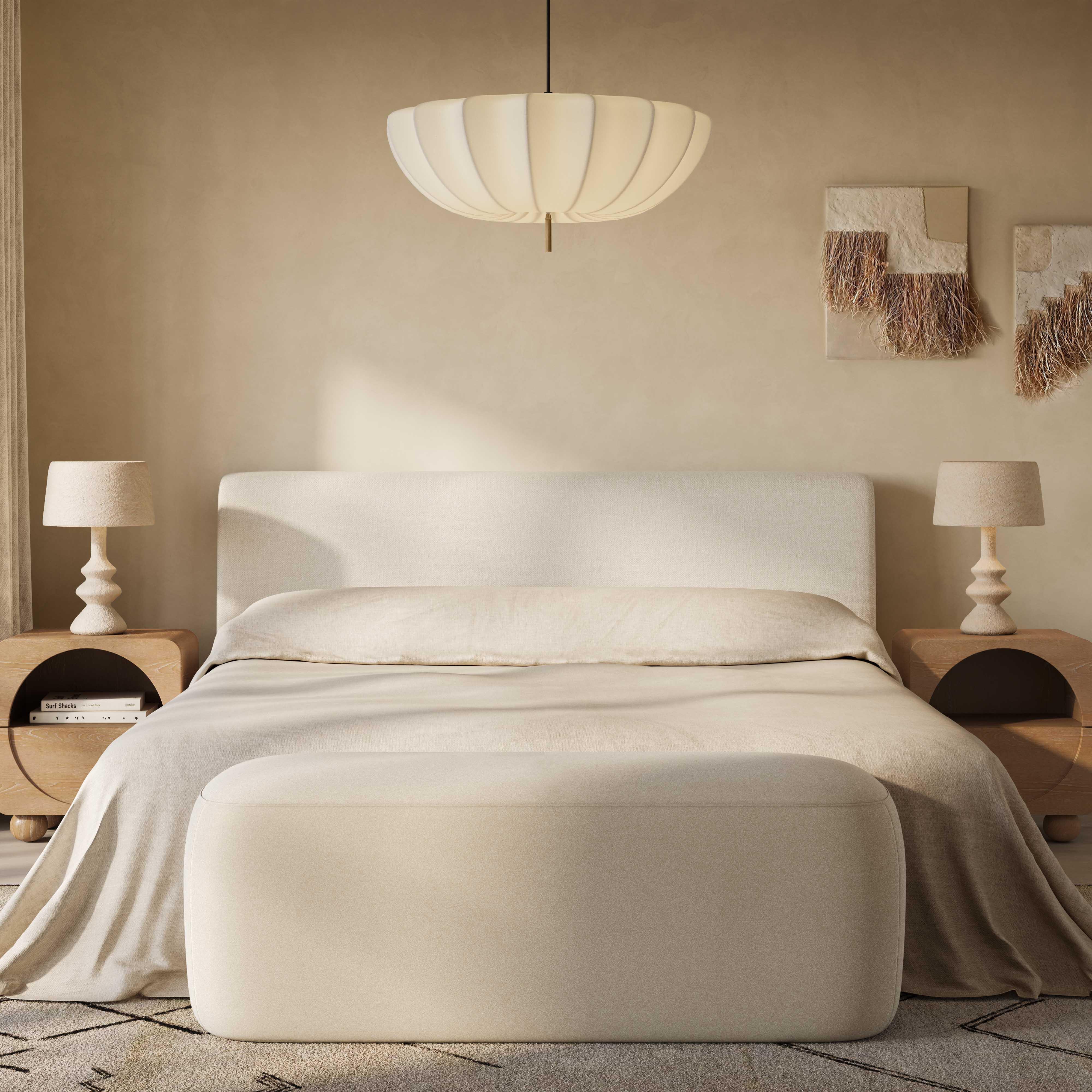Isla Cream Upcycled Linen King Bed
