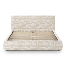 Isla Cream Jacquard Pattern Queen Bed