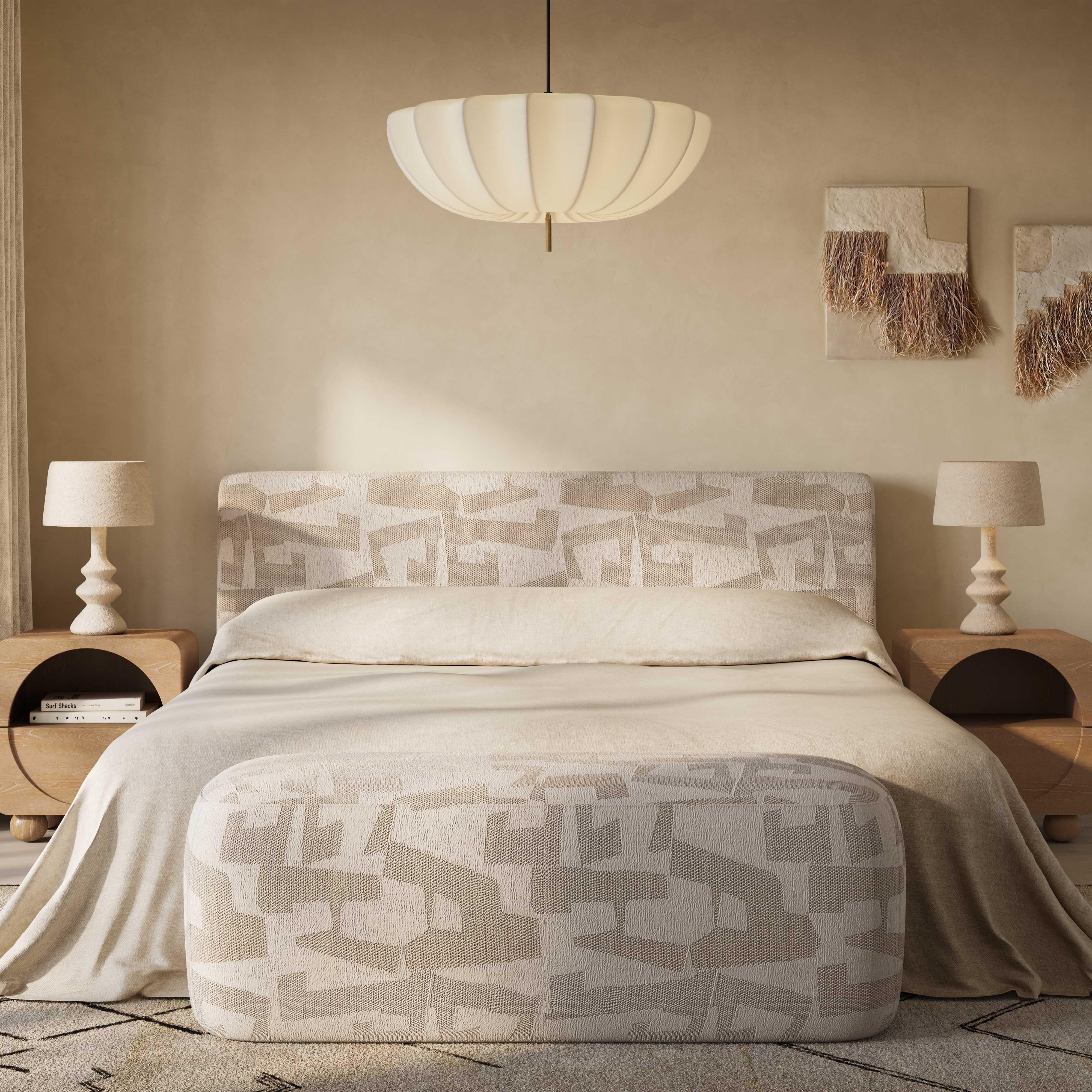 Isla Cream Jacquard Pattern King Bed