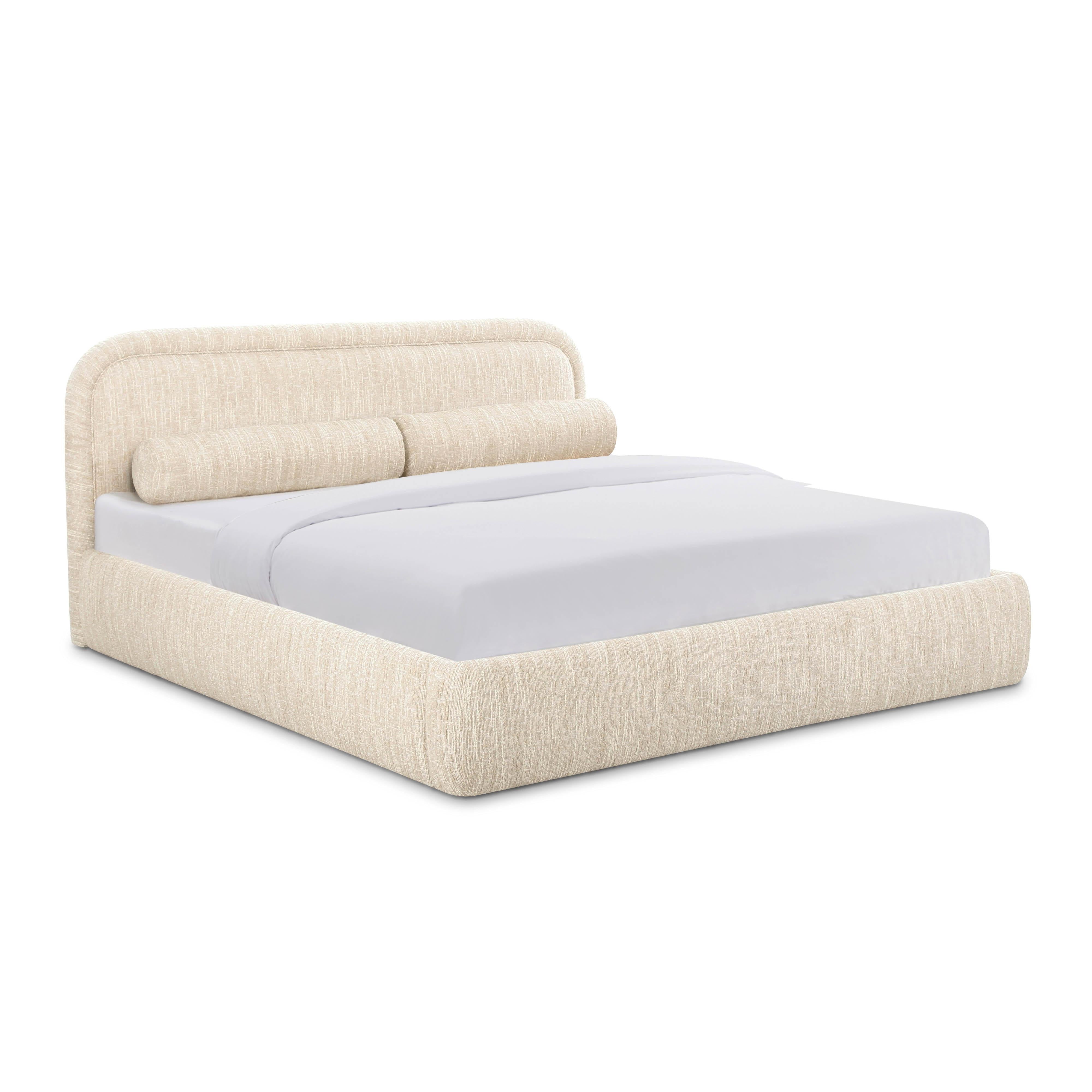 Murielle Cream Heavy Knubby Boucle King Bed