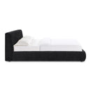 Isla Black Textured Velvet Queen Bed