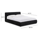 Isla Black Textured Velvet Queen Bed