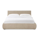 Isla Taupe Textured Velvet Queen Bed