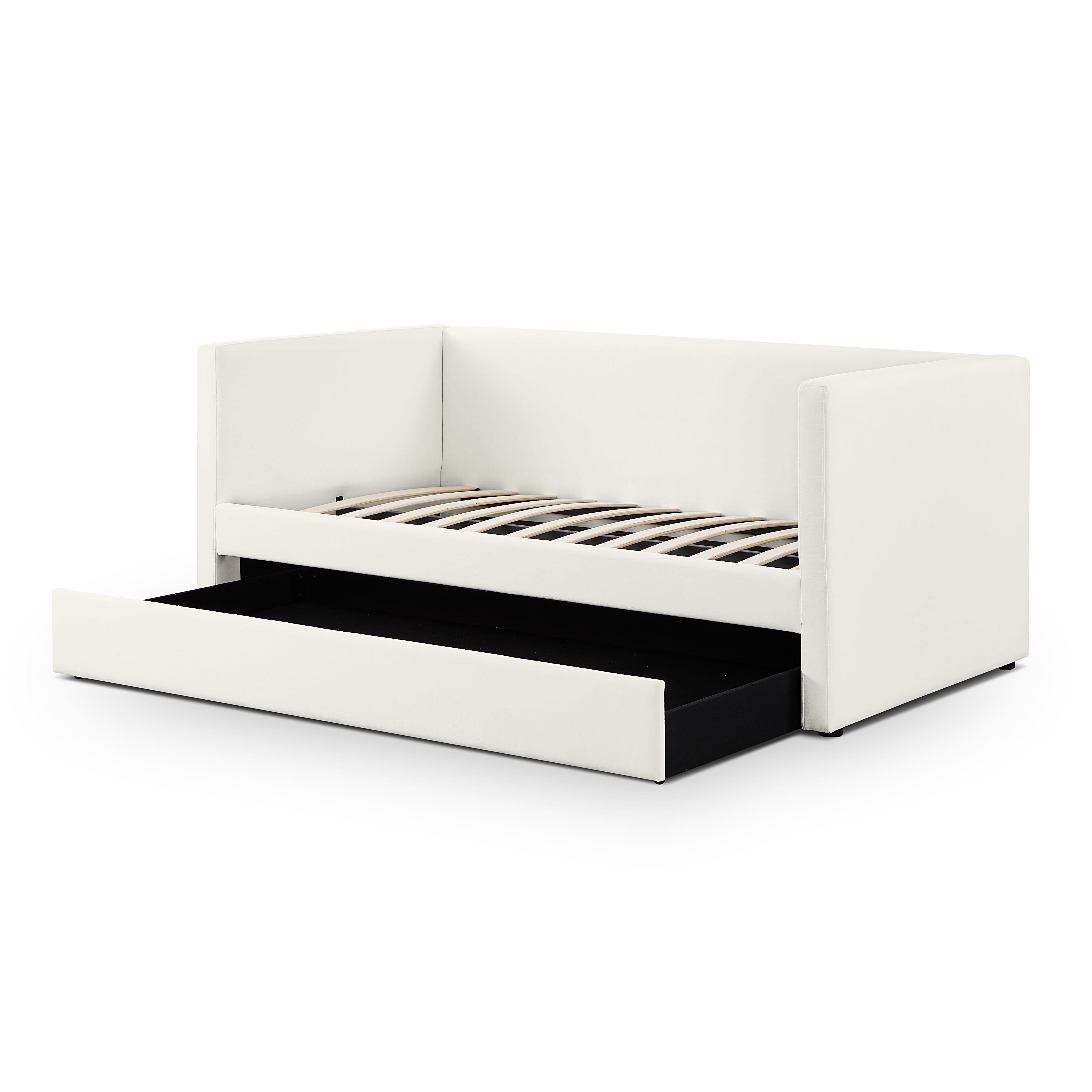 Alice Cream Linen Twin Trundle Bed