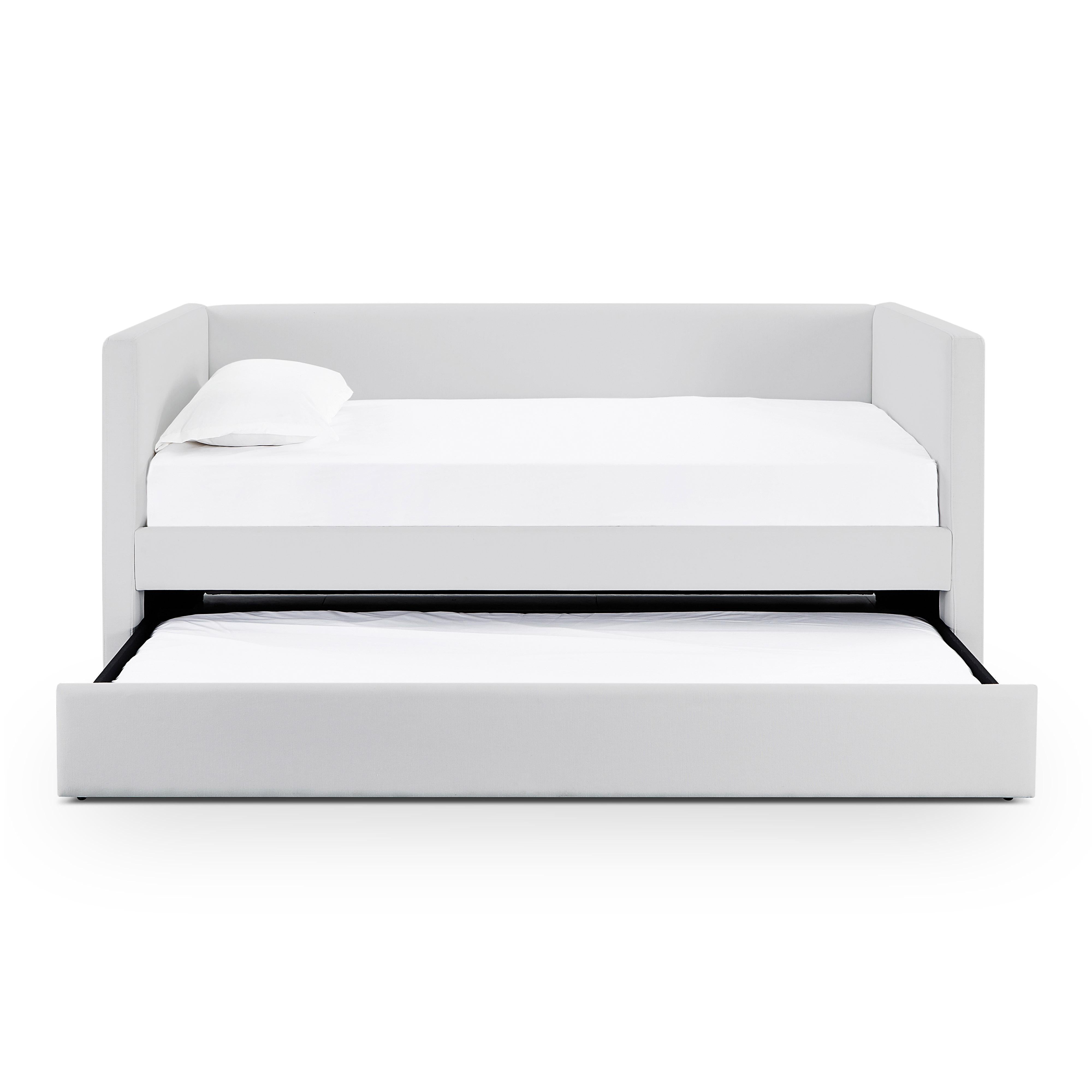 Alice Light Grey Linen Twin Trundle Bed