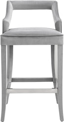 Tiffany Grey Velvet Counter Stool - UK