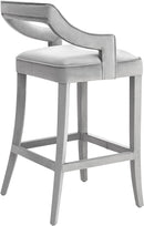 Tiffany Grey Velvet Counter Stool - UK