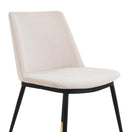 Evora Cream Velvet Chair - Gold Legs (Set of 2)