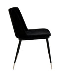 Evora Black Velvet Chair - Silver Legs (Set of 2)